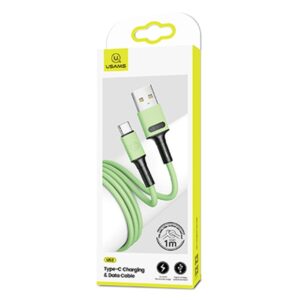 USAMS U52 USB-C 2A Fast Charge Kabelis 1m žalios spalvos SJ436USB02 (US-SJ436)