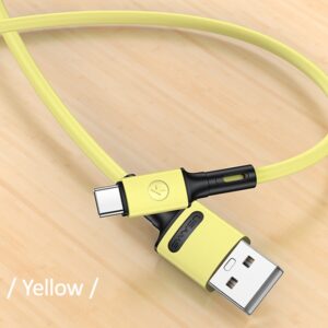 USAMS U52 USB-C 2A Fast Charge Kabelis 1m yellow SJ436USB03 (US-SJ436) - Image 2