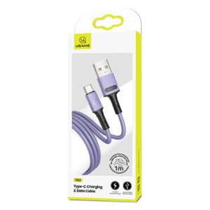 USAMS U52 USB-C 2A Fast Charge Kabelis 1m violetinės spalvos SJ436USB04 (US-SJ436)