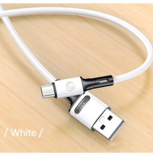 USAMS U52 microUSB 2A Fast Charge Kabelis 1m baltos spalvos SJ435USB01 (US-SJ435) - Image 2