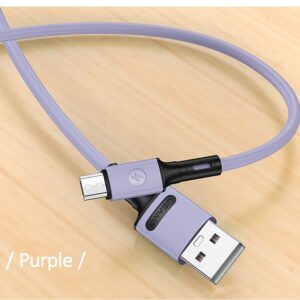 USAMS U52 microUSB 2A Fast Charge Kabelis 1m violetinės spalvos SJ435USB04 (US-SJ435) - Image 2