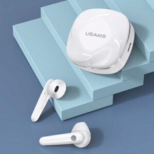 USAMS Bluetooth 5.0 TWS SD Series Belaidės ausinės baltos spalvos BHUSD01 - Image 2