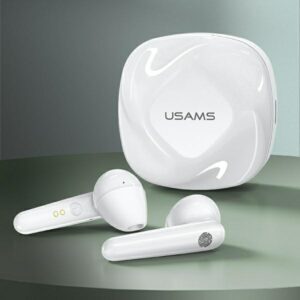 USAMS Bluetooth 5.0 TWS SD Series Belaidės ausinės baltos spalvos BHUSD01 - Image 3