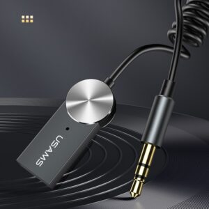 USAMS Bluetooth 5.0 Audio Adapteris USB-AUX gray/tarnish SJ464JSQ01 (US-SJ464) - Image 2