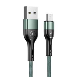 USAMS Braided U55 2A microUSB Kabelis žalios spalvos 1m SJ450USB02 (US-SJ450)