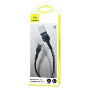 USAMS Braided U55 2A Lightning Kabelis juodos spalvos 1m SJ448USB01 (US-SJ448) - Image 10