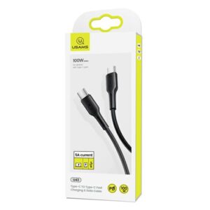 USAMS U43 USB-C į USB-C 100W PD Fast Charge 5A 1.2m juodos spalvos SJ459USB01 (US-SJ459) - Image 4