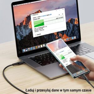 USAMS U43 USB-C į USB-C 100W PD Fast Charge 5A 1.2m juodos spalvos SJ459USB01 (US-SJ459) - Image 2