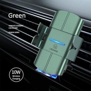 USAMS Inductive Holder US-CD133 10W Automatic for Ventilation Grille žalios spalvos CD133ZJ02 - Image 9