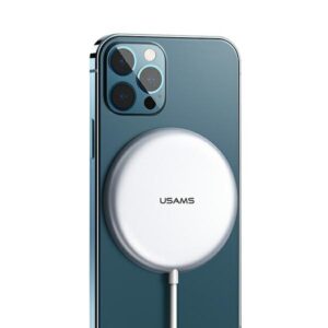 USAMS belaidis įkroviklis US-CD160 magnetic W2 15W aluminum iPhone 12 series silver CD160DZ01 - Image 1