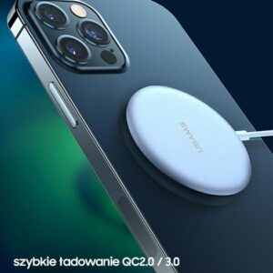 USAMS belaidis įkroviklis US-CD160 magnetic W2 15W aluminum iPhone 12 series silver CD160DZ01 - Image 4