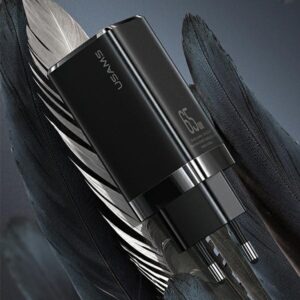 USAMS Laidinis įkroviklis MT 2xUSB-C + USB GaN 65W T33 PD (only head) Fast Charging baltos spalvos CC110TC02 (US-CC) - Image 5