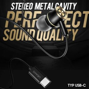 USAMS Stereo Ausinės EP-43 metal USB-C juodos spalvos HSEP4301 - Image 2