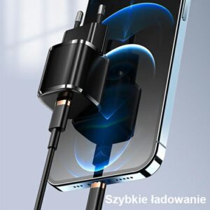 USAMS Laidinis įkroviklis 1xUSB-C T36 mini 20W + USB-C to Lightning cable baltos spalvos PD3.0 Fast Charging XFKXLOG - Image 2