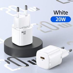 USAMS Laidinis įkroviklis 1xUSB-C T36 mini 20W + USB-C to Lightning cable baltos spalvos PD3.0 Fast Charging XFKXLOG - Image 7