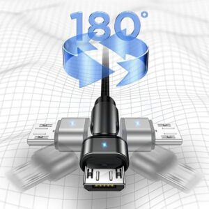 USAMS Braided Rotating Kabelis U60 2A microUSB žalios spalvos 1m SJ478USB02 (US-SJ478) - Image 3