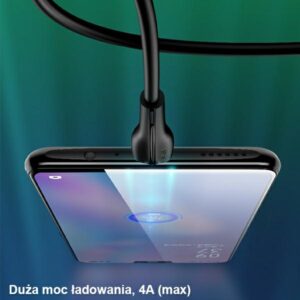 USAMS Kabelis U38 microUSB 4A Fast Charge for OPPO 1m baltos spalvos SJ375USB02 (US-SJ375) - Image 3