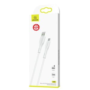 USAMS Kabelis U38 microUSB 4A Fast Charge for OPPO 1m baltos spalvos SJ375USB02 (US-SJ375) - Image 8