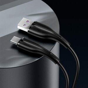 USAMS Kabelis U38 USB-C 5A Fast Charge for OPPO/HUAWEI 1m juodos spalvos SJ376USB01 (US-SJ376) - Image 6