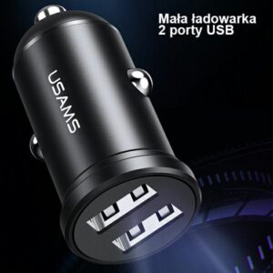 USAMS automobilinis įkroviklis 2xUSB 2.4A Mini black CC114TC01 (US-CC114) - Image 2