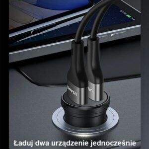 USAMS automobilinis įkroviklis 2xUSB 2.4A Mini black CC114TC01 (US-CC114) - Image 3