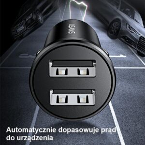 USAMS automobilinis įkroviklis 2xUSB 2.4A Mini black CC114TC01 (US-CC114) - Image 4