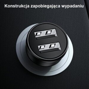 USAMS automobilinis įkroviklis 2xUSB 2.4A Mini black CC114TC01 (US-CC114) - Image 7