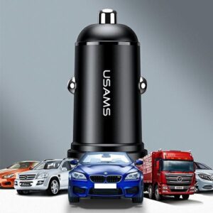 USAMS automobilinis įkroviklis 2xUSB 2.4A Mini black CC114TC01 (US-CC114) - Image 8