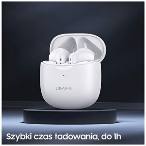 USAMS Bluetooth 5.0 TWS IA series Belaidės Ausinės baltos spalvos BHUIA02 (US-IA04) - Image 7