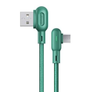 USAMS U57 Angled Kabelis MicroUSB 1.2m 2A žalios spalvos SJ458USB02 (US-SJ458)