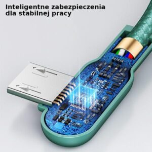 USAMS U57 Angled Kabelis MicroUSB 1.2m 2A žalios spalvos SJ458USB02 (US-SJ458) - Image 6