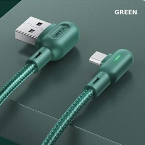 USAMS U57 Angled Kabelis MicroUSB 1.2m 2A žalios spalvos SJ458USB02 (US-SJ458) - Image 9