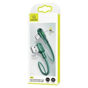 USAMS U57 Angled Kabelis MicroUSB 1.2m 2A žalios spalvos SJ458USB02 (US-SJ458) - Image 10