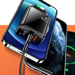 USAMS Laidinis įkroviklis 1xUSB-C + 1xUSB T40 20W LED (only head) PD3.0 + QC3.0 Fast Charging juodos spalvos CC133T - Image 8