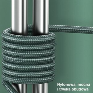 USAMS Braided Kabelis U55 2A micro USB 1pc for set U55 žalios spalvos 1m SJ450USBSG02 (US-SJ450) - Image 5