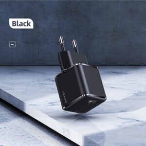 USAMS Laidinis įkroviklis 1xUSB-C T42 mini 25W (only head) Super SI 5V-3A PD3.0 Fast Charging juodos spalvos CC1 - Image 2