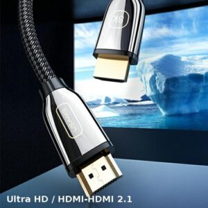 USAMS Kabelis HDMI - HDMI 2.1 U67 3m 8Kjuodos spalvos/juodos spalvos Ultra HD SJ498HD01 (US-SJ498) - Image 2