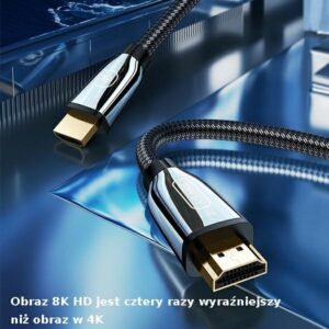 USAMS Kabelis HDMI - HDMI 2.1 U67 3m 8Kjuodos spalvos/juodos spalvos Ultra HD SJ498HD01 (US-SJ498) - Image 3