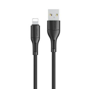 USAMS U68 Lightning 2A Fast Charge 1m juodos spalvos SJ500USB01 (US-SJ500) - Image 1