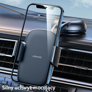 USAMS Car Mount for Dashboard/Windshield juodos spalvos ZJ063ZJ01 (US-ZJ063) - Image 2