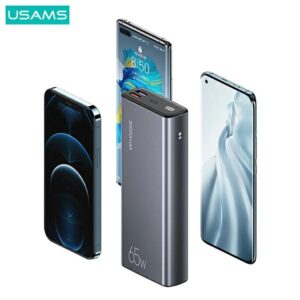 USAMS Powerbank PB59 30000mAh 65W 2xQC3.0 + PD Fast Charge juodos spalvos CMXLOGTC01 (US-CD165) + U cable - Image 3