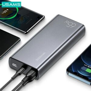 USAMS Powerbank PB59 30000mAh 65W 2xQC3.0 + PD Fast Charge juodos spalvos CMXLOGTC01 (US-CD165) + U cable - Image 5
