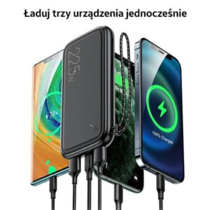 USAMS Powerbank PB56 10000mAh 22.5W 2xQC3.0 + PD Fast Charge baltos spalvos 10KCD15102 (US-CD151) - Image 6