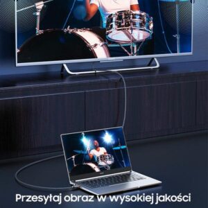USAMS DP - DP Kabelis U74 2.0m juodos spalvos 4K HD SJ531HD01 (US-SJ531) - Image 4