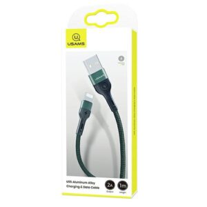 USAMS Braided Kabelis U55 2A Lightning 1pc for set U55 green 1m SJ448USBSG02 (US-SJ448) - Image 8