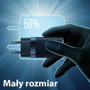 USAMS Laidinis įkroviklis T41 USB-C + USB GaN 47W PD + QC (only head) Fast Charging juodos spalvos CC137TC01 (US-CC1 - Image 3
