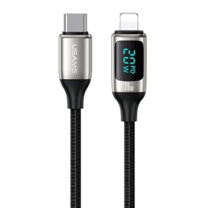 USAMS Braided Kabelis U78 USB-C į Lightning LED 1.2m 20W PD Fast Charge white SJ545USB02 (US-SJ) - Image 1