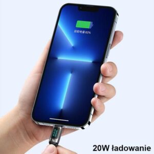 USAMS Braided Kabelis U78 USB-C į Lightning LED 1.2m 20W PD Fast Charge white SJ545USB02 (US-SJ) - Image 4