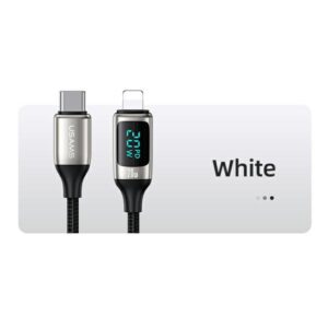 USAMS Braided Kabelis U78 USB-C į Lightning LED 1.2m 20W PD Fast Charge white SJ545USB02 (US-SJ) - Image 6