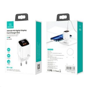 USAMS Laidinis įkroviklis 1xUSB-C + 1xUSB T46 33W (only head) PD3.0 + QC3.0 Fast Charging baltos spalvos CC152TC02 - Image 9